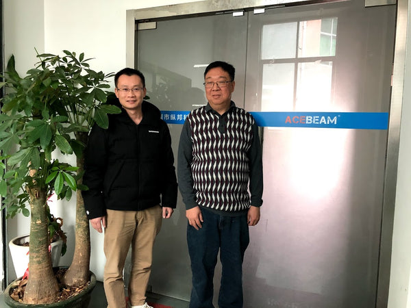 J2ledflashlight visits Acebeam Head Office in China during January 2019