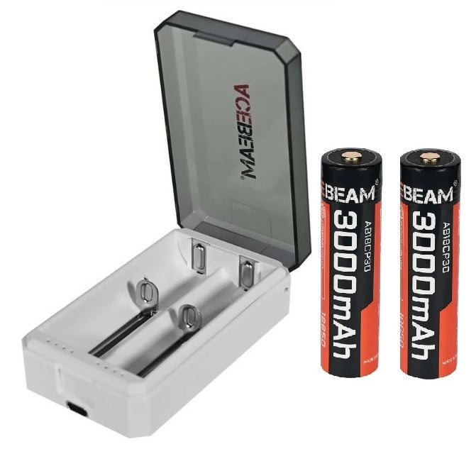 Acebeam A2 Portable Battery Storage Box & Charger with Acebeam 18650 lithium