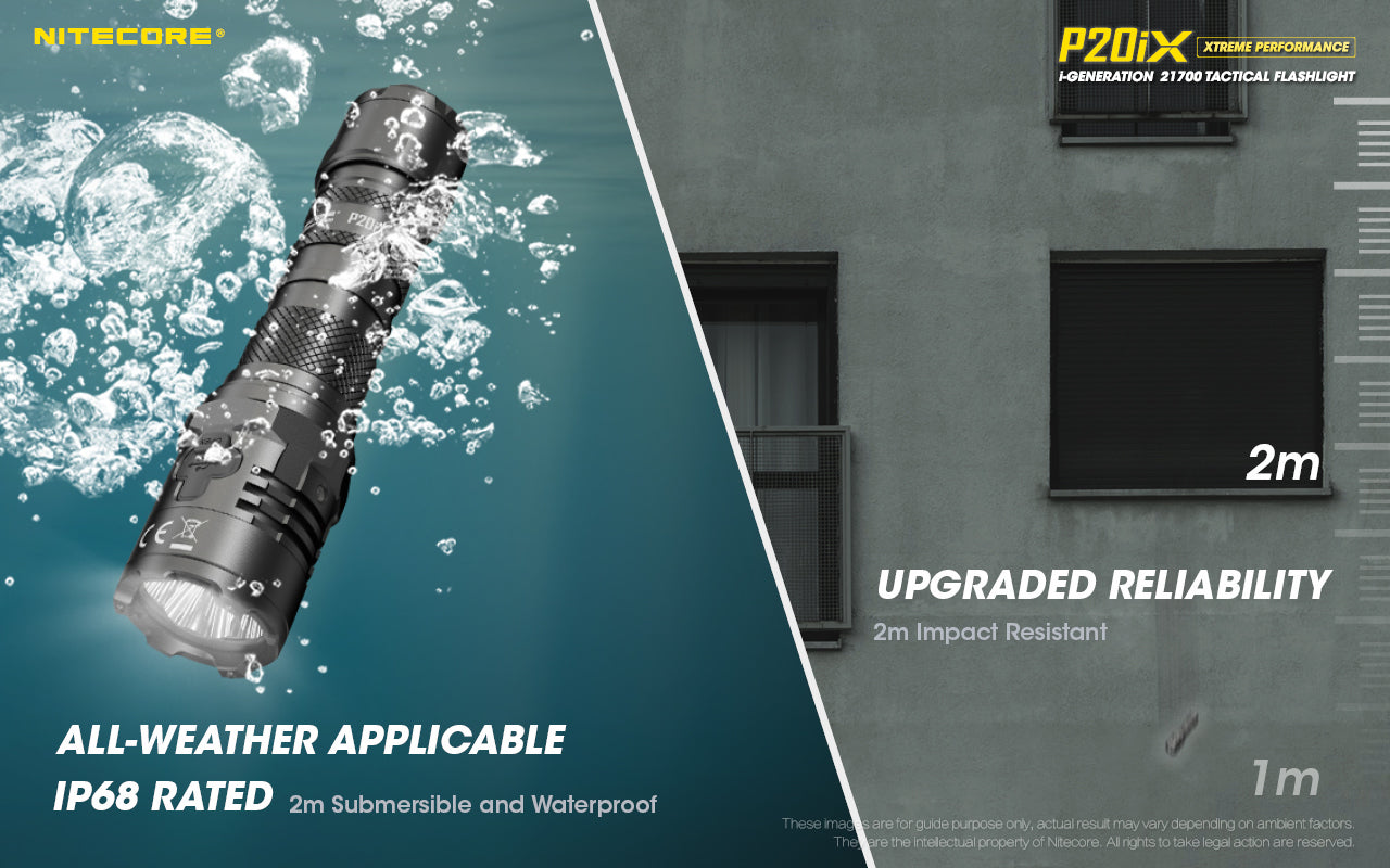 Nitecore P20iX Xtreme Performance i-Generation 21700 tactical flashlight with 4000 lumens with all weather applicable ip68 rated