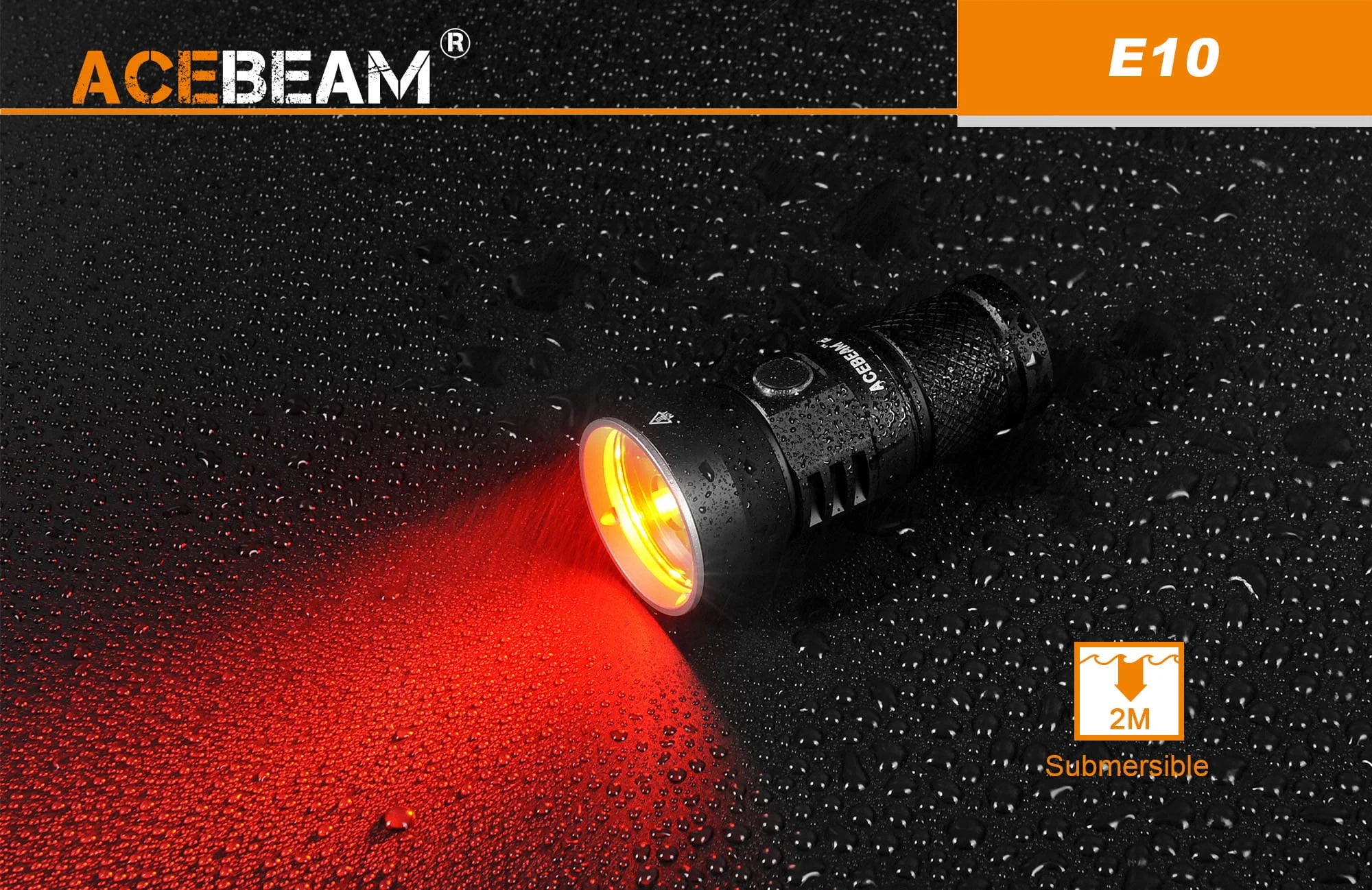 Acebeam E10 1050 Lumen Mini Thrower Compact Flashlight over 675 meters beam distance with 2 x Acebeam 26350 Batteries and Holster