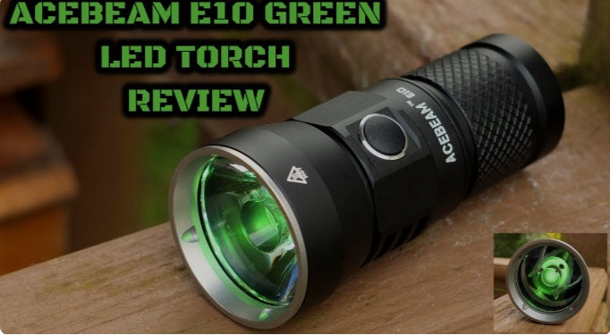 Acebeam E10 1050 Lumen Mini Thrower Compact Flashlight over 675 meters beam distance with 2 x Acebeam 26350 Batteries and Holster