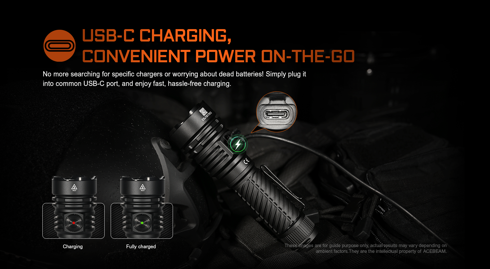 Acebeam EC90 Long Range EDC Flashlight with 573 meters beam distance and 4300 lumens with usb C charging and convenient power on the go.