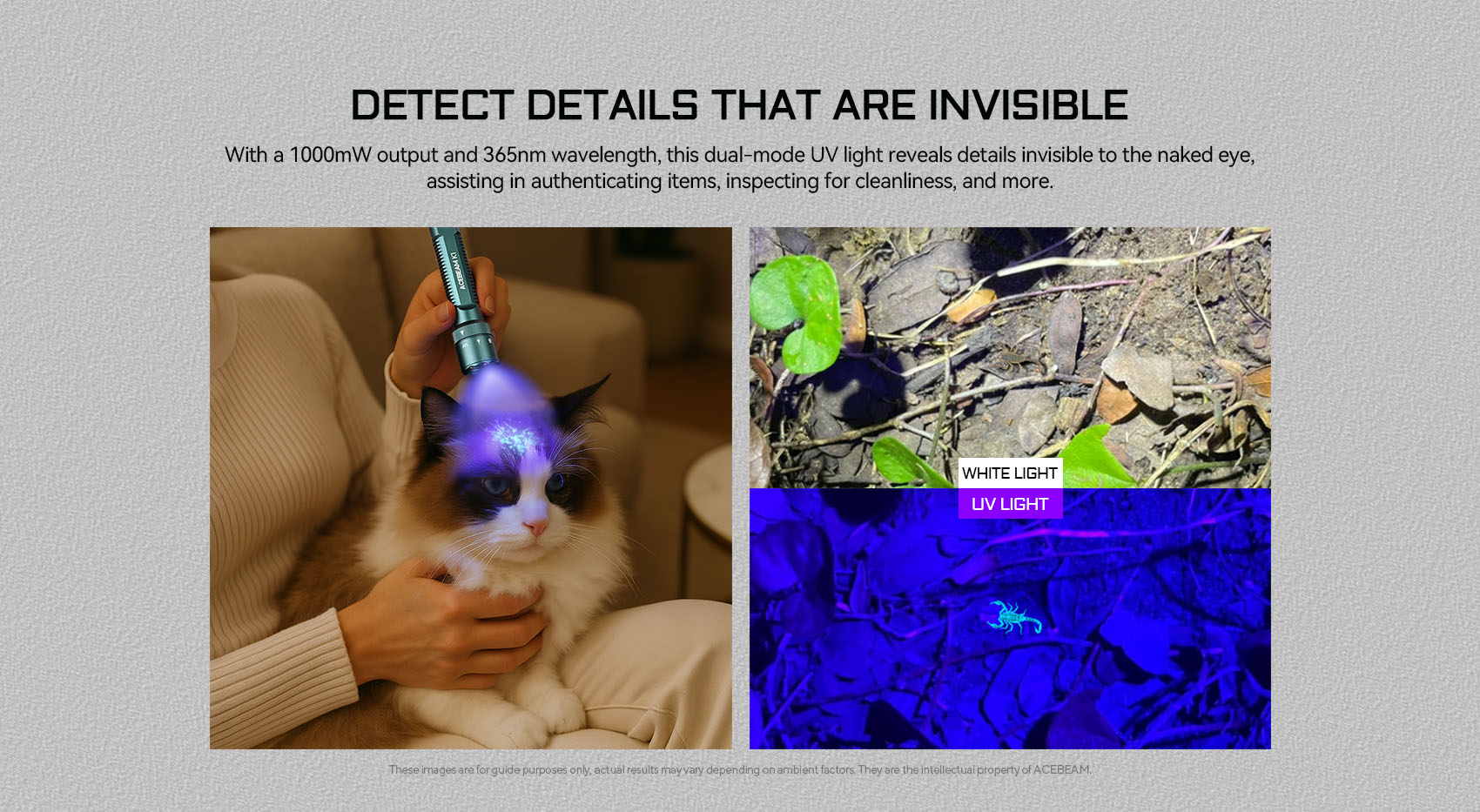 Acebeam K1 EDC Flashlight | Triple Light Source with Cyan 488nm Beam that detect details that are invisible.