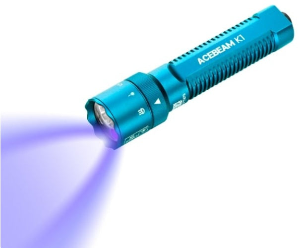 Acebeam K1 EDC Flashlight | Triple Light Source with Cyan 488nm Beam.