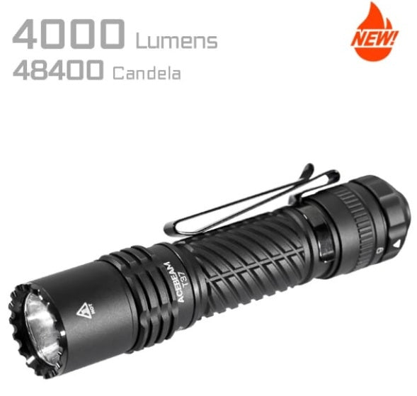 Acebeam T37 Rotary Magnetic Switch Tactical Flashlight-4000 Lumens