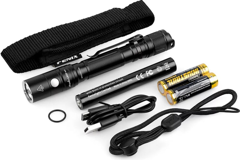 Fenix LD22 V2 Flashlight with accessories.