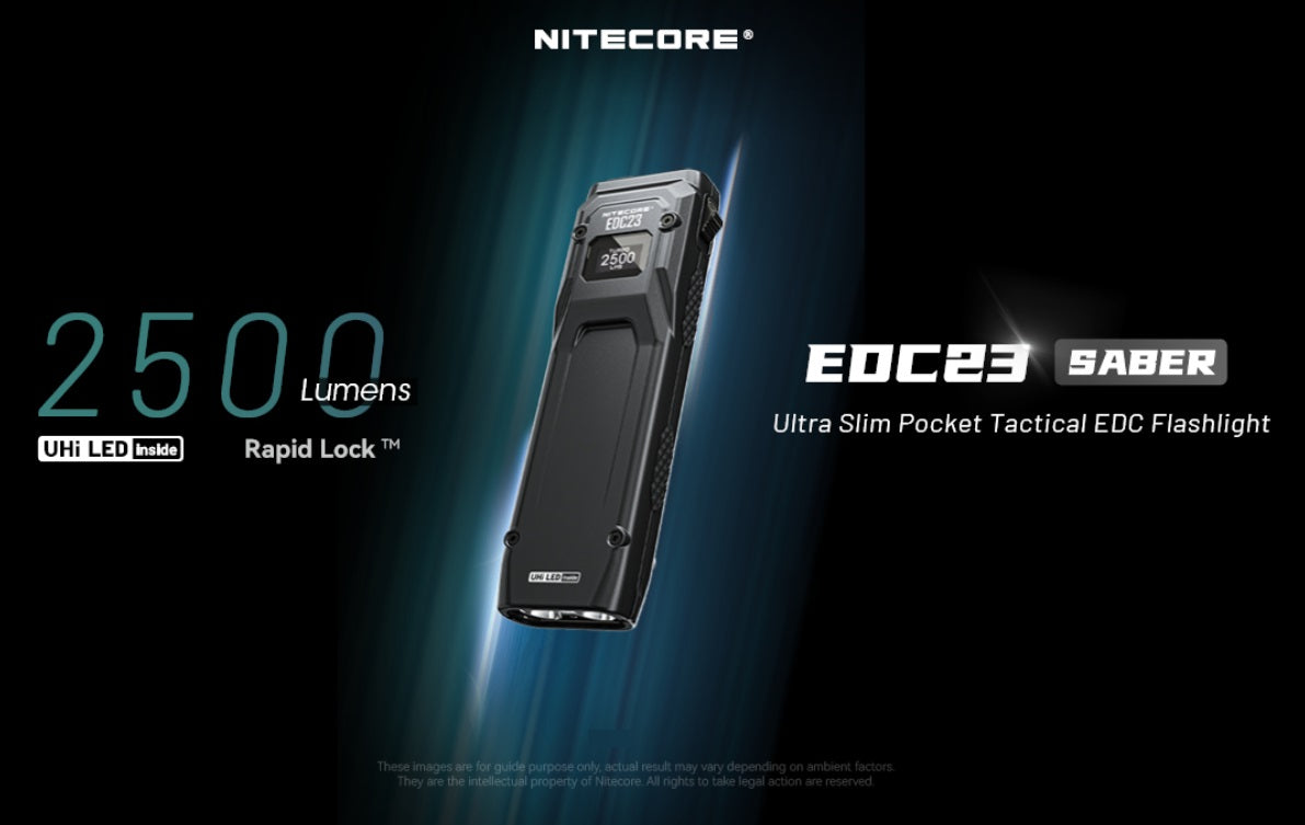 Nitecore EDC23 SABER Ultra Slim Pocket Tactical EDC Flashlight.