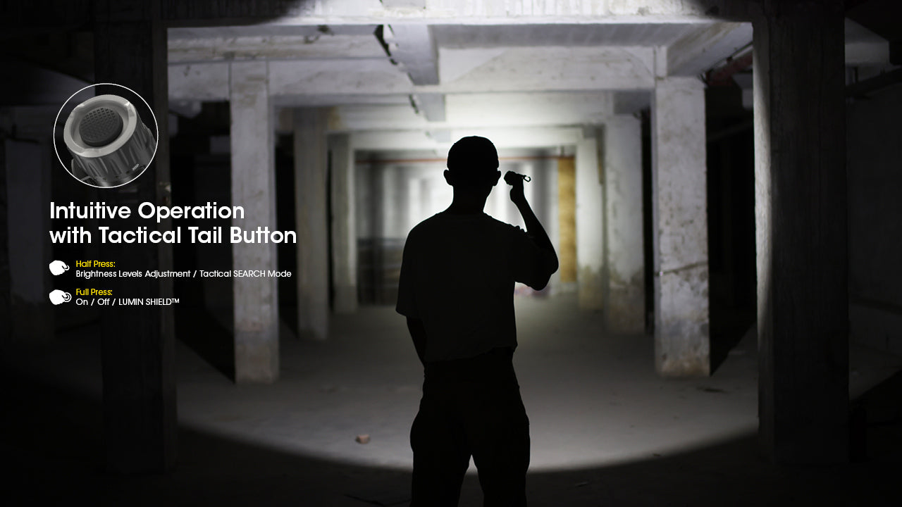 Nitecore EDC33 Tactical EDC Flashlight with inuitive Operation with Tactical Tail Button.