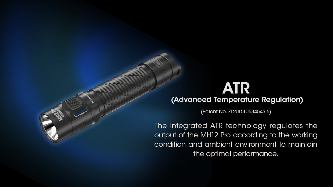 NITECORE MH12 Pro Ultra Long Range Flashlight with a maximum output of 3,300 lumens advanced temperature regulation.
