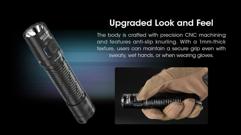 NITECORE MH12 Pro Ultra Long Range Flashlight with a maximum output of 3,300 lumens with upgraded look and feel.