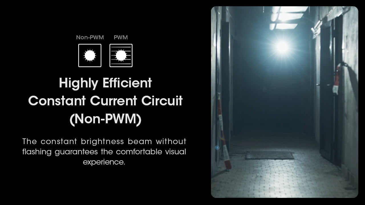 Nitecore Mh25 Pro Ultra Long Range USB C Rechargeable Flashlight with highly efficient constant current circuit.