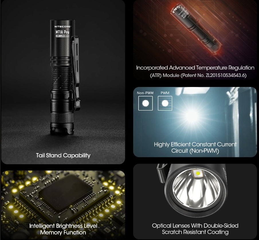 Nitecore MT1A Pro 800 Lumens Rechargeable AA Flashlight