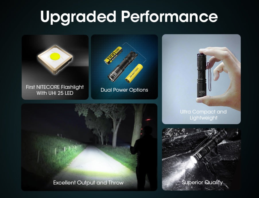 Nitecore MT1A Pro 800 Lumens Rechargeable AA Flashlight