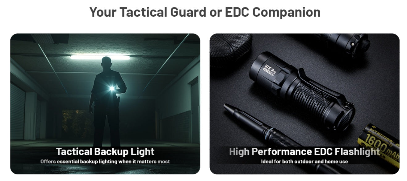 Nitecore MT1C Pro High Output Compact Tactical Flashlight with your tactical guard or edc companion.