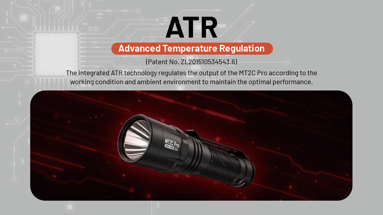 Nitecore MT2C Pro High Output Compact Tactical Flashlight with Advanced Temperature Regulation.