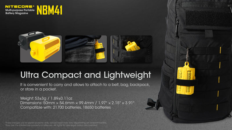 Nitecore NBM41 Multi purpose Portable Battery Magazine for 21700 batteries with ultra compact and lightweight.