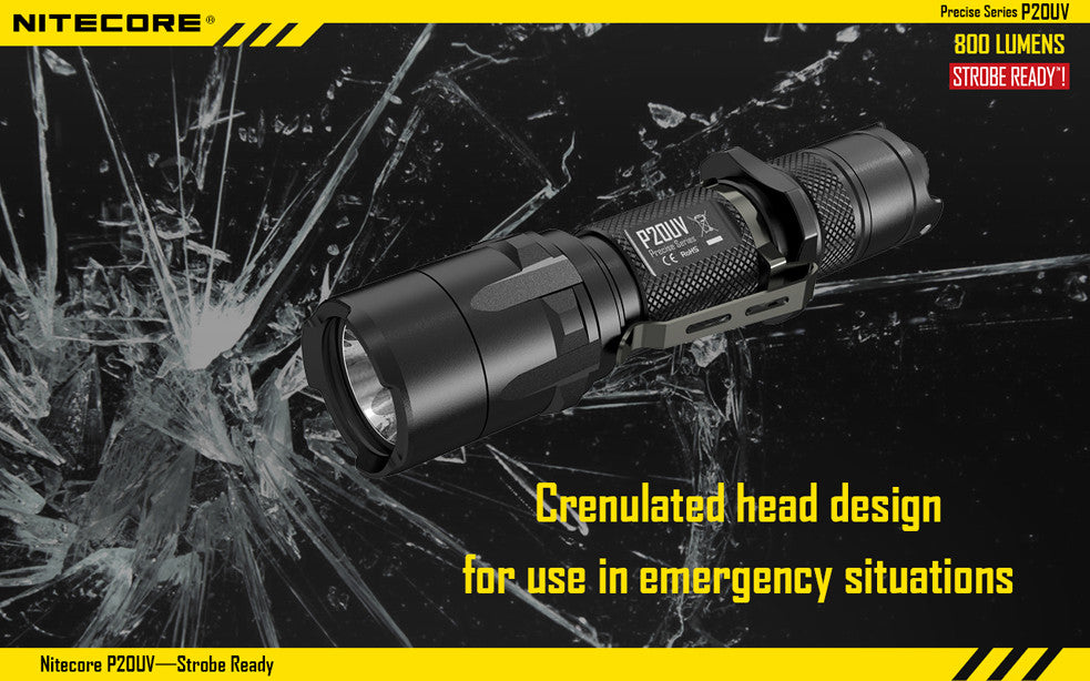 Nitecore P20UV CREE XM-L2 LED Flashlight - 800 Lumens Runs on 2 x CR123A or 1 x 18650 Battery