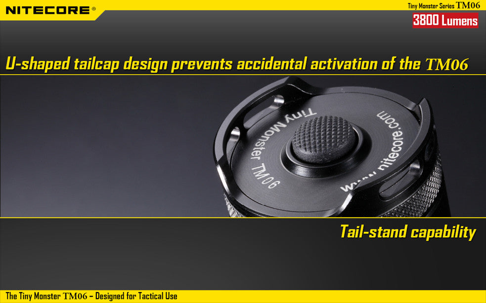 Nitecore TM06 Tactical LED Flashlight with 4 x Nitecore NL1823 2300 mAh 18650 lithium batteries