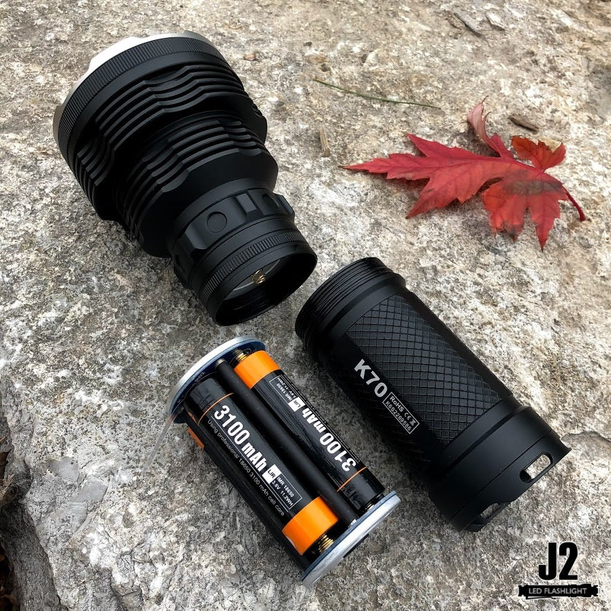 Acebeam K70 Search and Rescue Light with 4 x Acebeam 3100 mAh lithium batteries