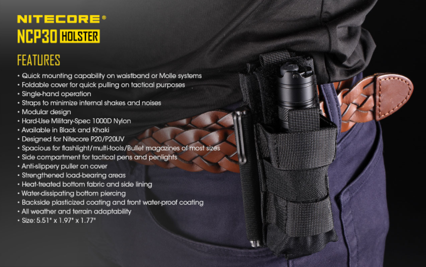 Nitecore NCP30 Flashlight / Pistol Mag Pouch in black