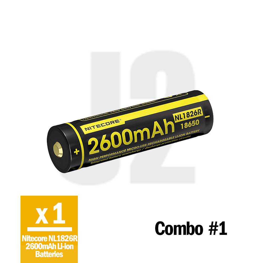 Nitecore NL1826R Micro USB Rechargeable Li-ion Battery 2600 mAh