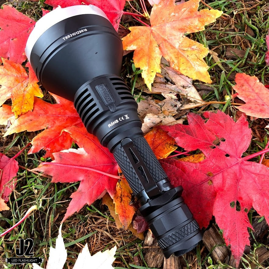Acebeam T27 ultra long range LED flashlight with a beam that reaches over 3800 Feet