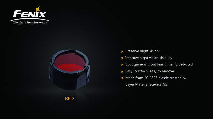 Fenix Red Filter Adapter for PD, LD Series (AD301-R)