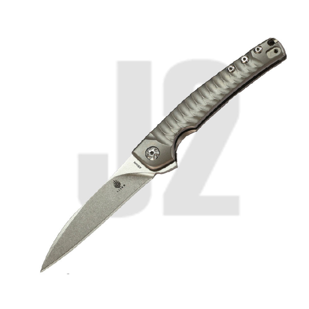 Kizer Cutlery Splinter Framelock Knife Titanium Handles Plain Edge Ki3457A1