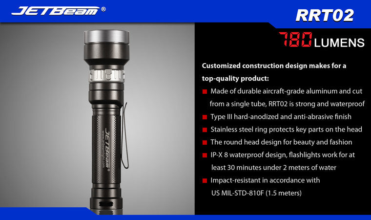 JETbeam RRT02 780 Lumen LED Flashlight