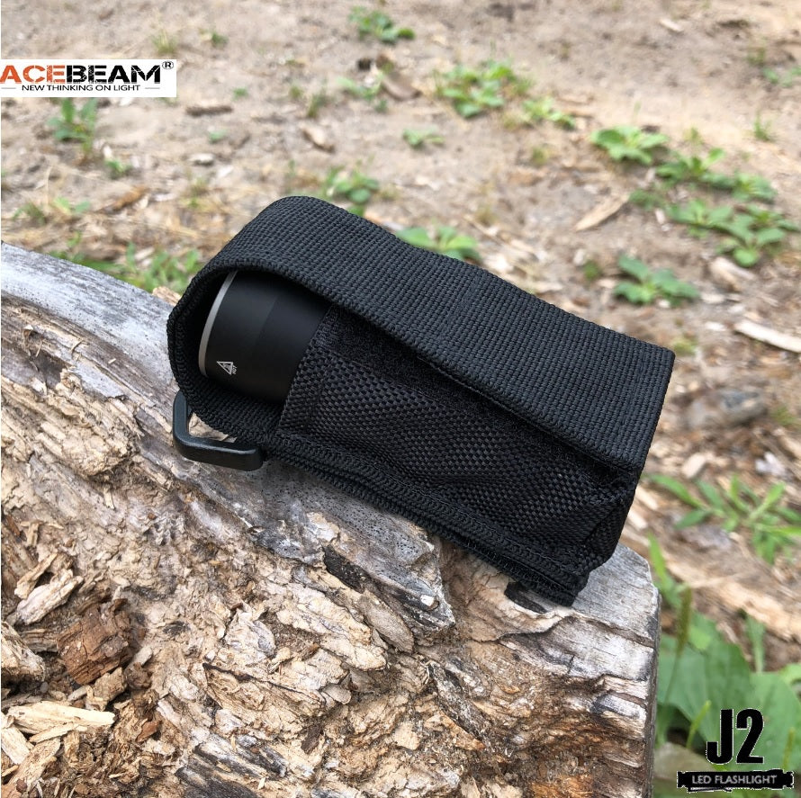 Acebeam E10 760 Lumen Mini Thrower Compact Flashlight inside a holster