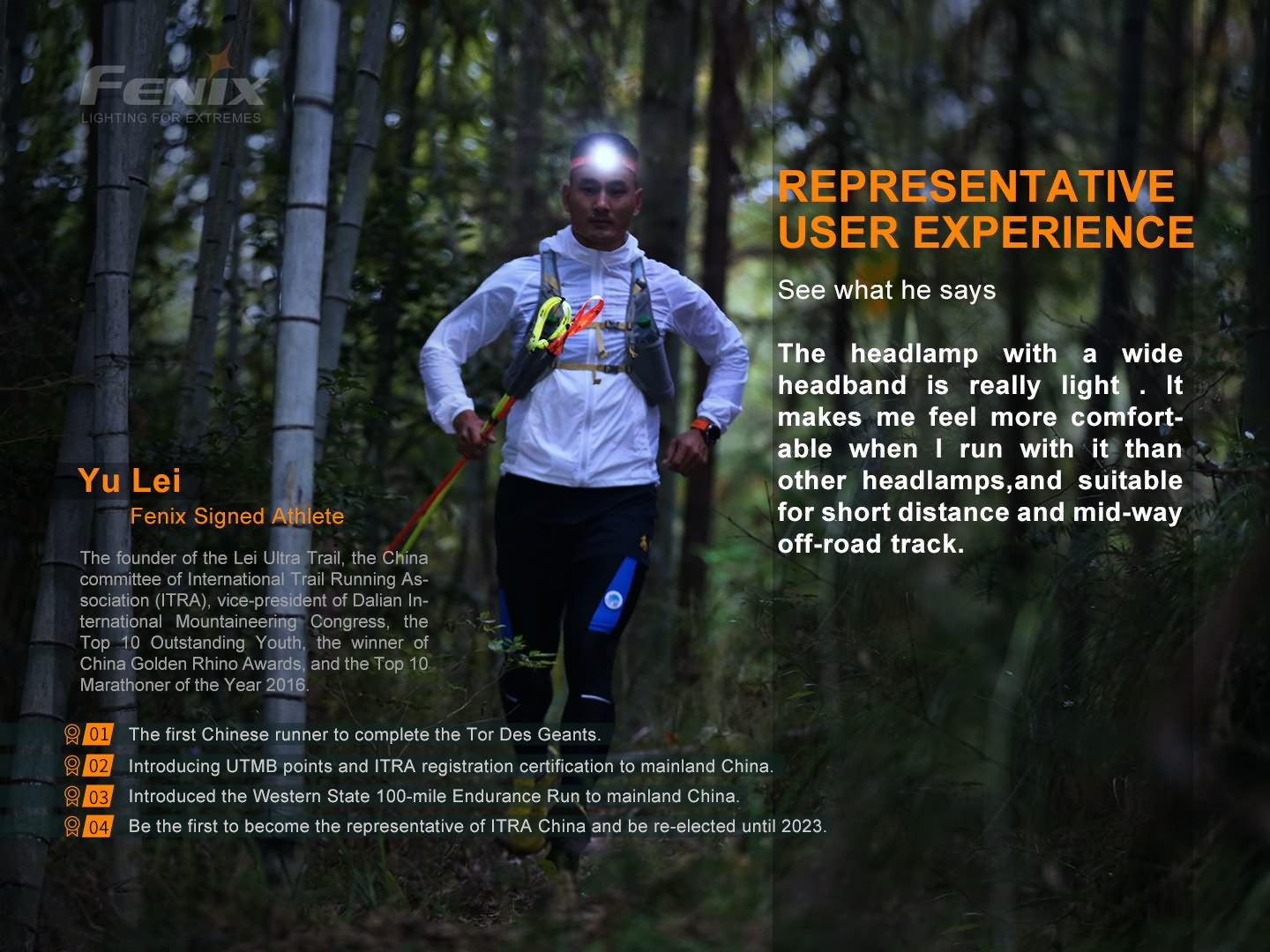 Fenix HL18R T Ultralight Trail Running Headlamp with representative user experience