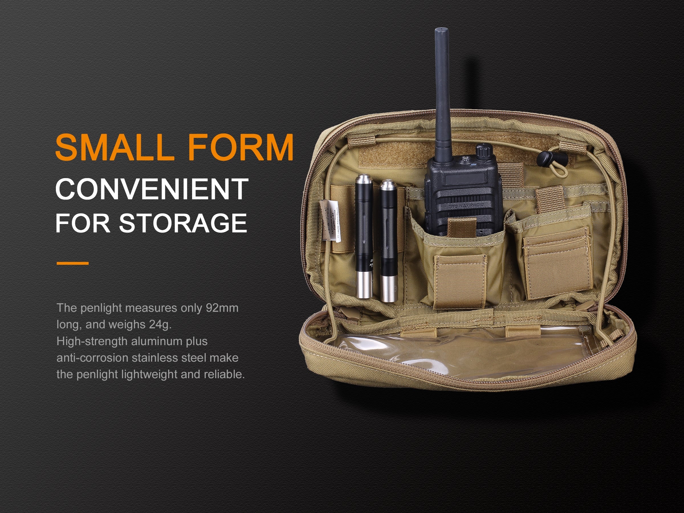 Fenix LD02 V2.0 Dual Lighting Sources Penlight has a small form that is convenient for storage