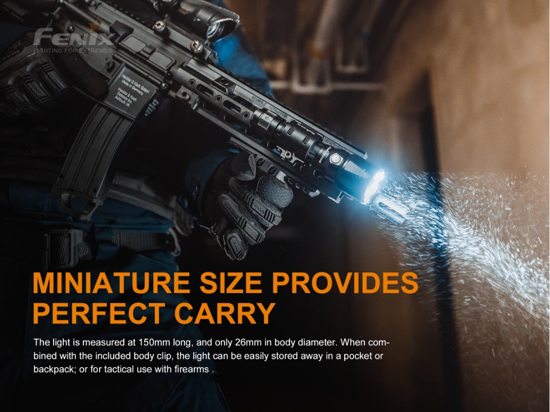 Fenix TK22UE tactical led flashlight with 1600 lumens has a minature size that provides perfect carry.