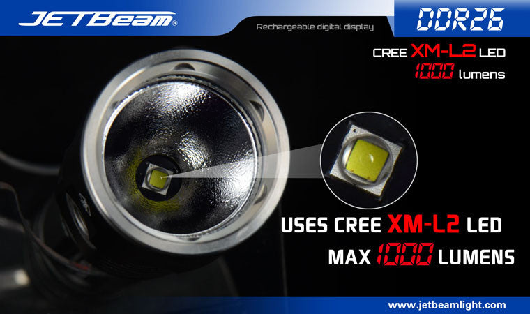 JETBeam DDR26 Cree XM-L2 LED Flashlight 1000 lumens