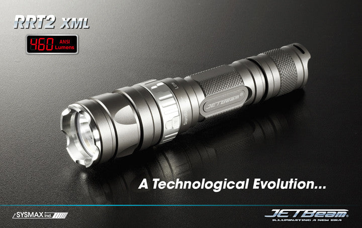 JETBeam RRT-2 LED Flashlight + Nitecore Micro-USB 2600mAh 18650 Rechargeable Battery