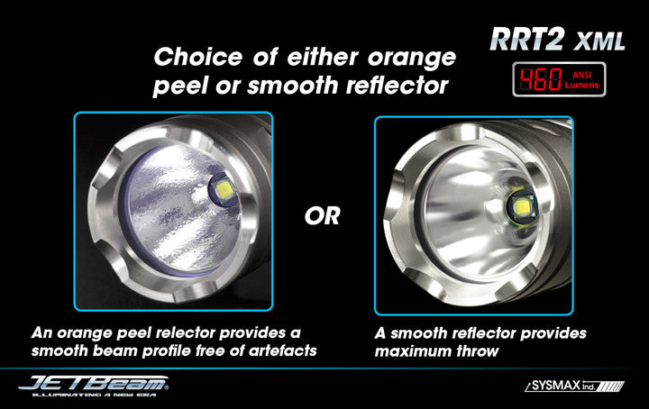 JETBeam RRT-2 LED Flashlight + Nitecore Micro-USB 2600mAh 18650 Rechargeable Battery