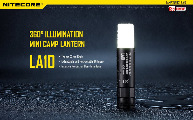 Nitecore LA10 135 Lumen Mini LED Camping Lantern - Compact Lightweight 