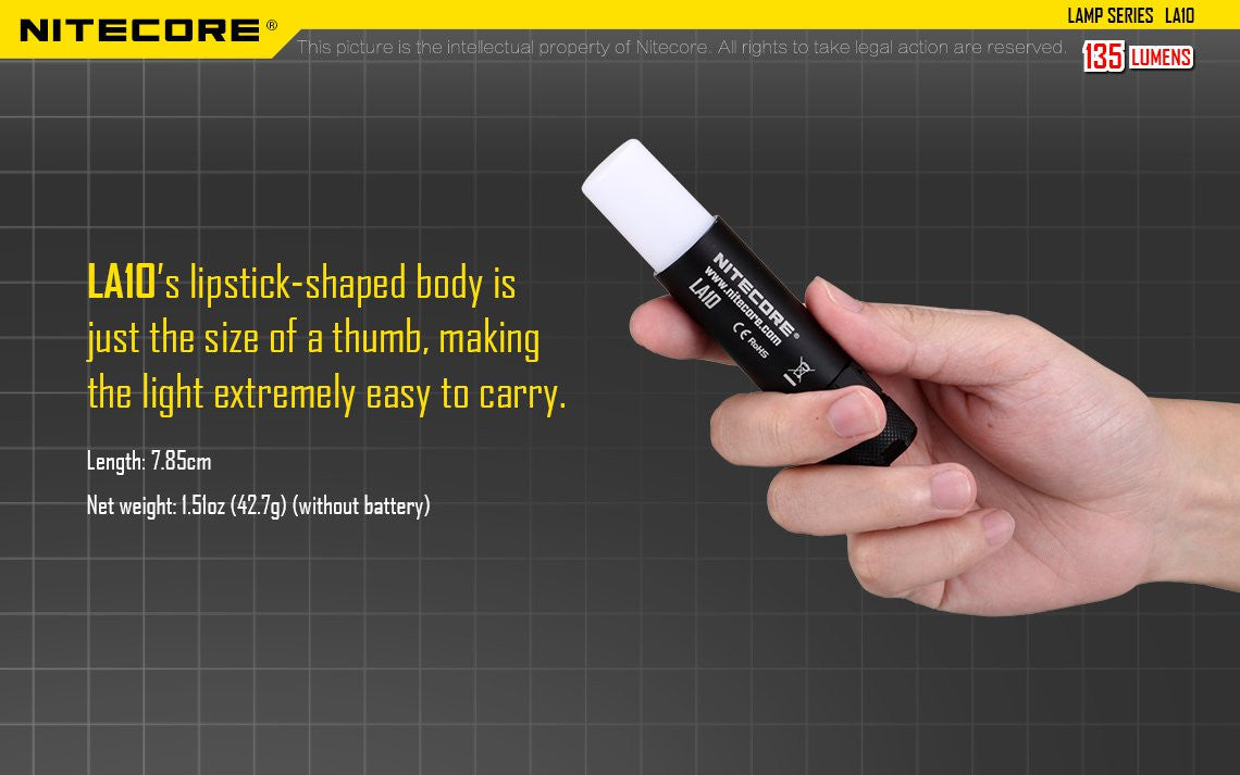 Nitecore LA10 135 Lumen Mini LED Camping Lantern - Compact Lightweight