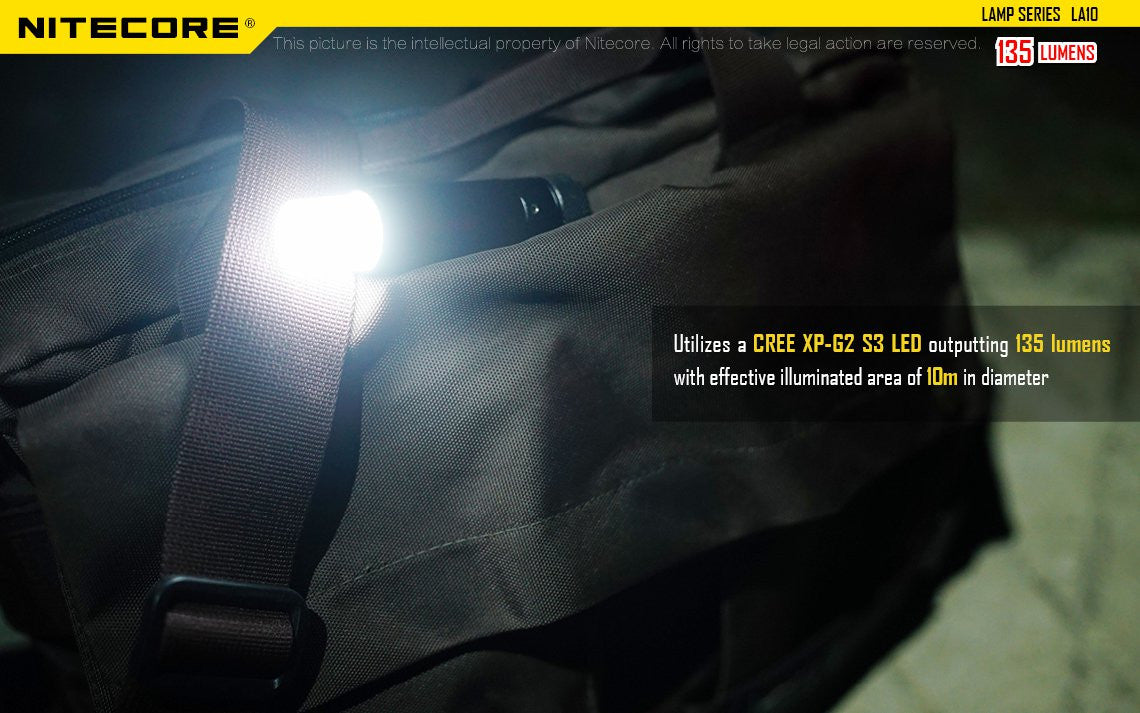 Nitecore LA10 135 Lumen Mini LED Camping Lantern - Compact Lightweight