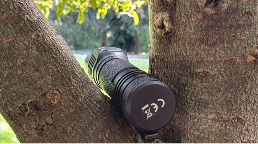 NITECORE E4K Next Generation 21700 Compact EDC Flashlight with no tail cap.