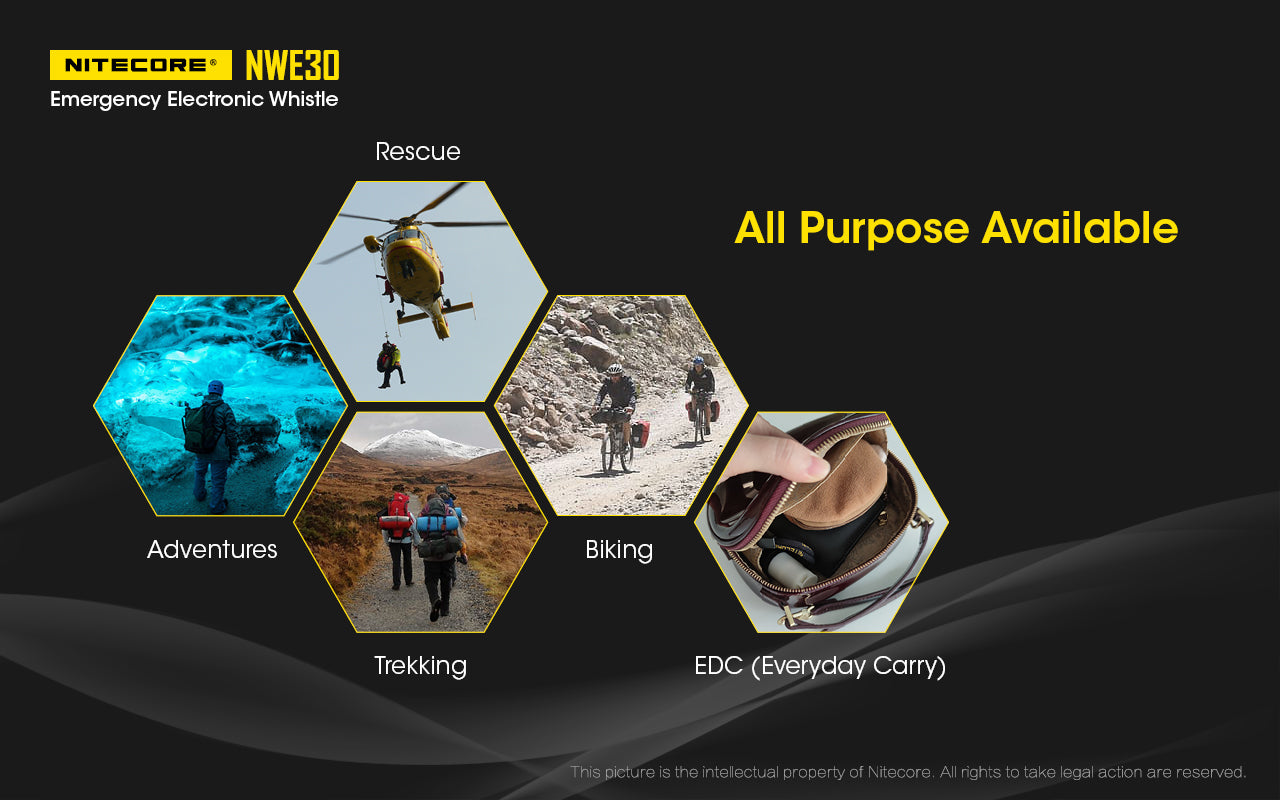 Nitecore NWE30 Emergency Electronic Whistles are all purpose available Usage