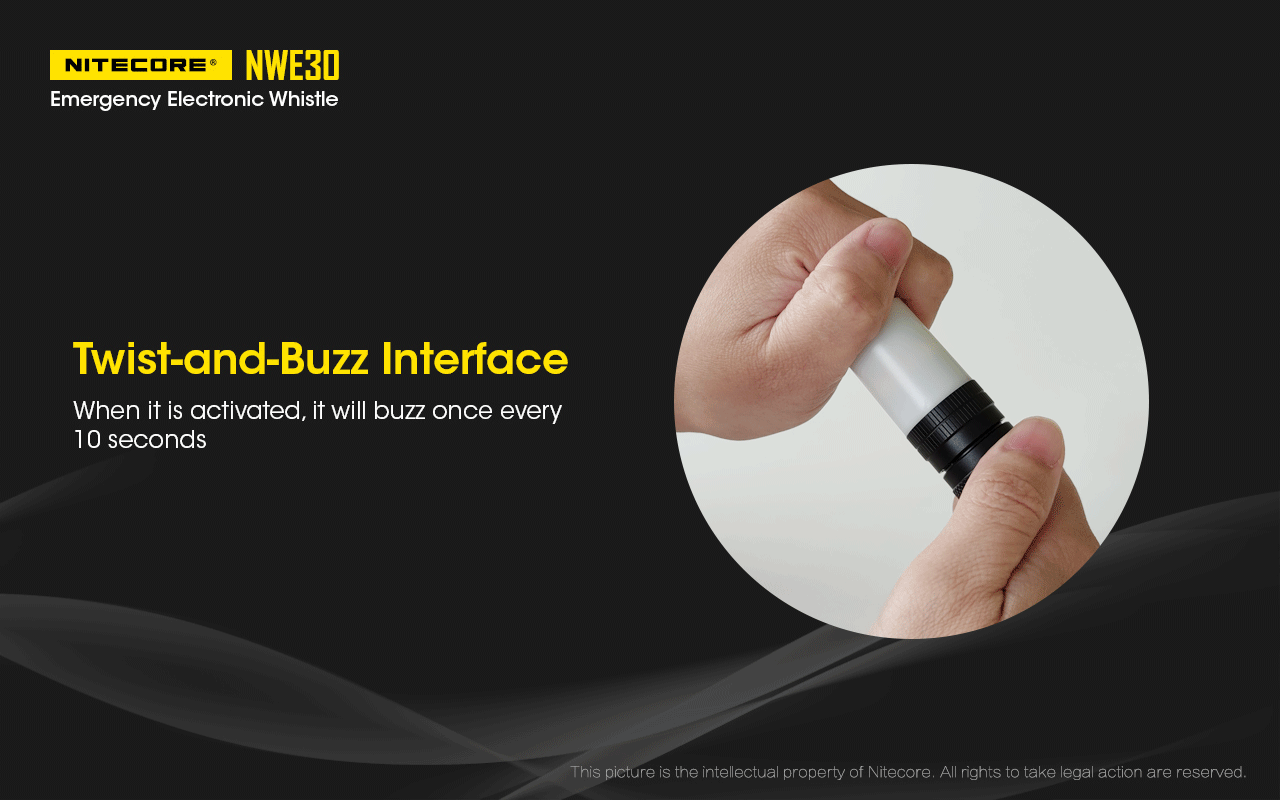 Nitecore NWE30 Emergency Electronic Whistle with twist and Buzz Interface