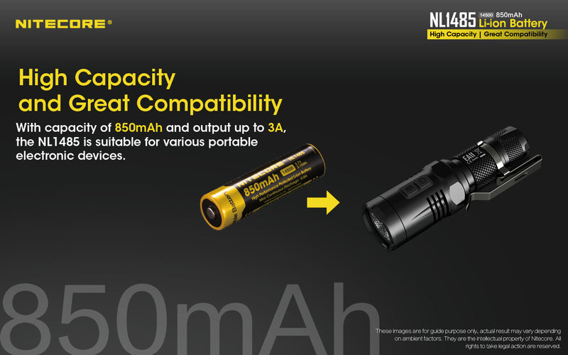 Nitecore Nl1485 Li-ion Battery 850 mah Nl1485 has high capacity and great compatibility