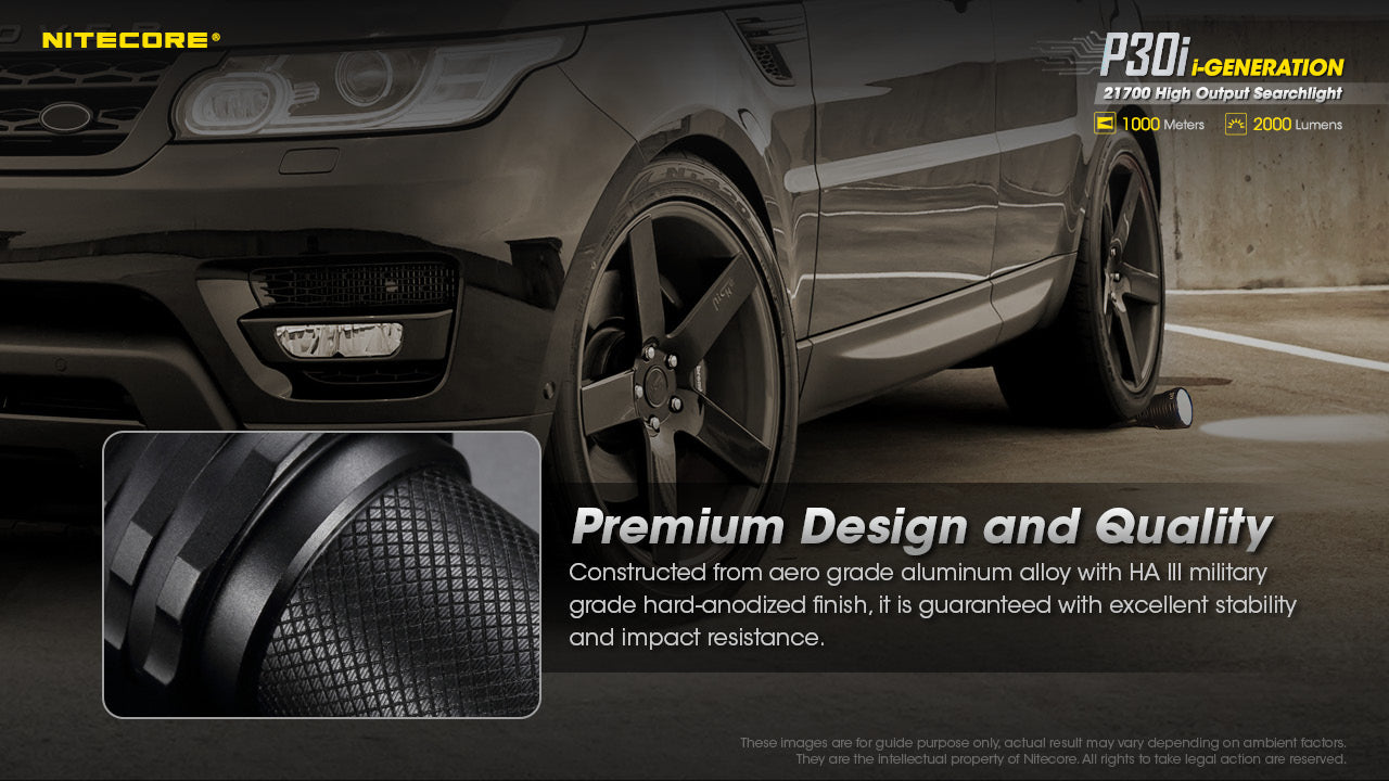 Nitecore P30i iGeneration 21700 High Output Searchlight is premium design and quality constructed