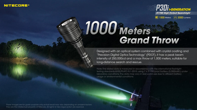 Nitecore P30i iGeneration 21700 High Output Searchlight with 1000 meters Grand Throw