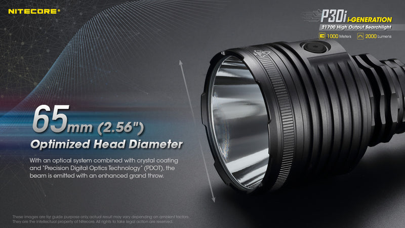 Nitecore P30i iGeneration 21700 High Output Searchlight with 65 mm Optimized Head Diameter