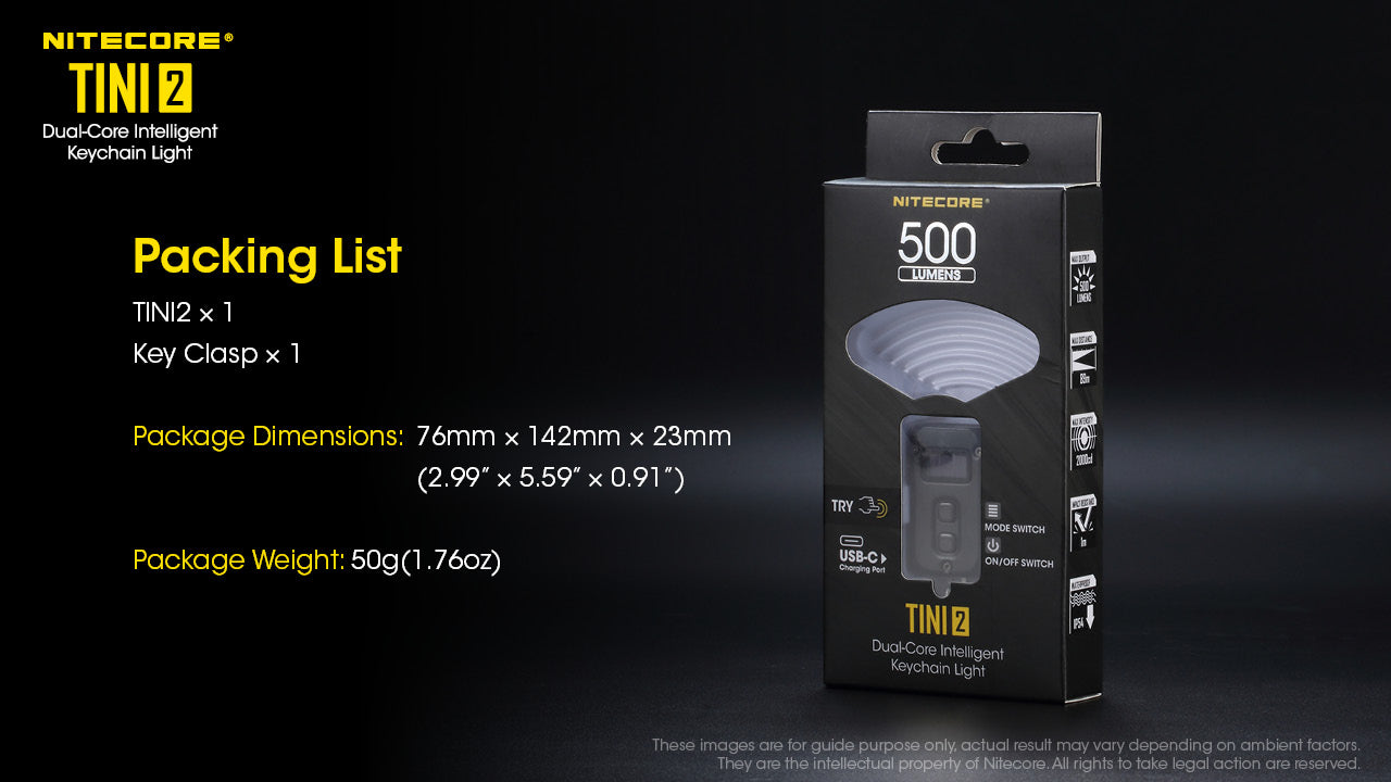 Nitecore TINI2 Keychain light with Packaging