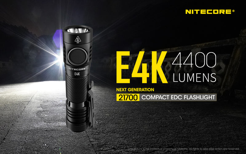 Nitecore E4K Next Generation 21700 Compact EDC flashlight