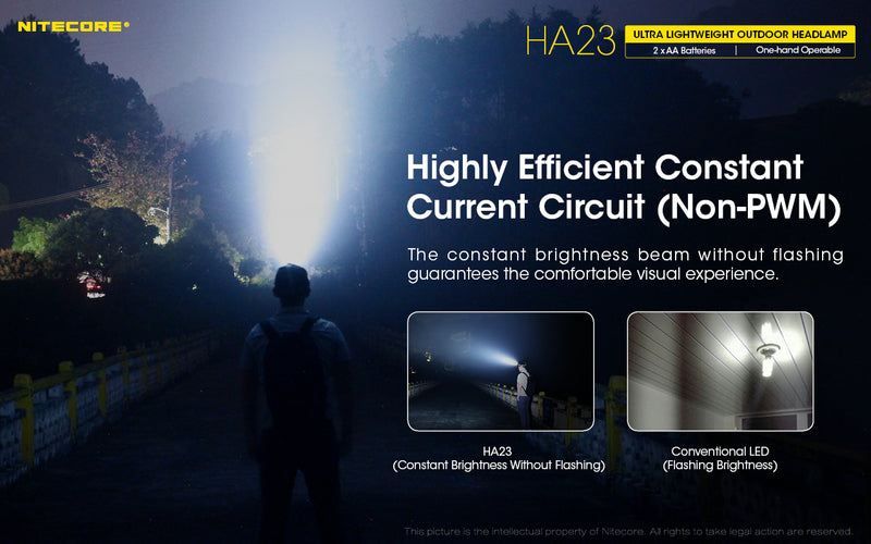 Nitecore HA23 with hightly Efficiently Constant Current Circuit ( Non PWM )
