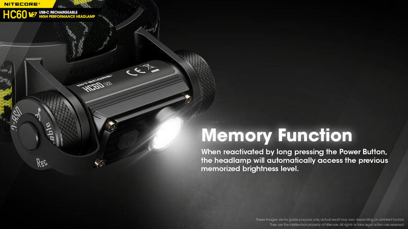 Nitecore HC60 V2 USB C Rechargeable High Performance Headlamp